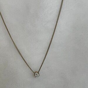 Gold heart with rhinestones pendant necklace